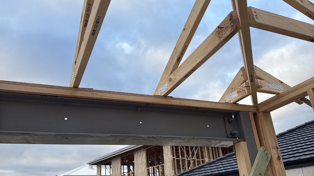 Roof trusses packed with compressible material instead of solid packers, Aintree, Deanside