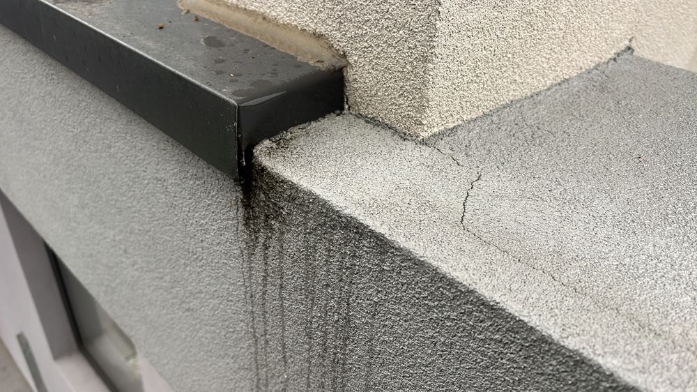 Water staining on cladding, with risk of further decay and mould, found during a defect investigation in Maidstone