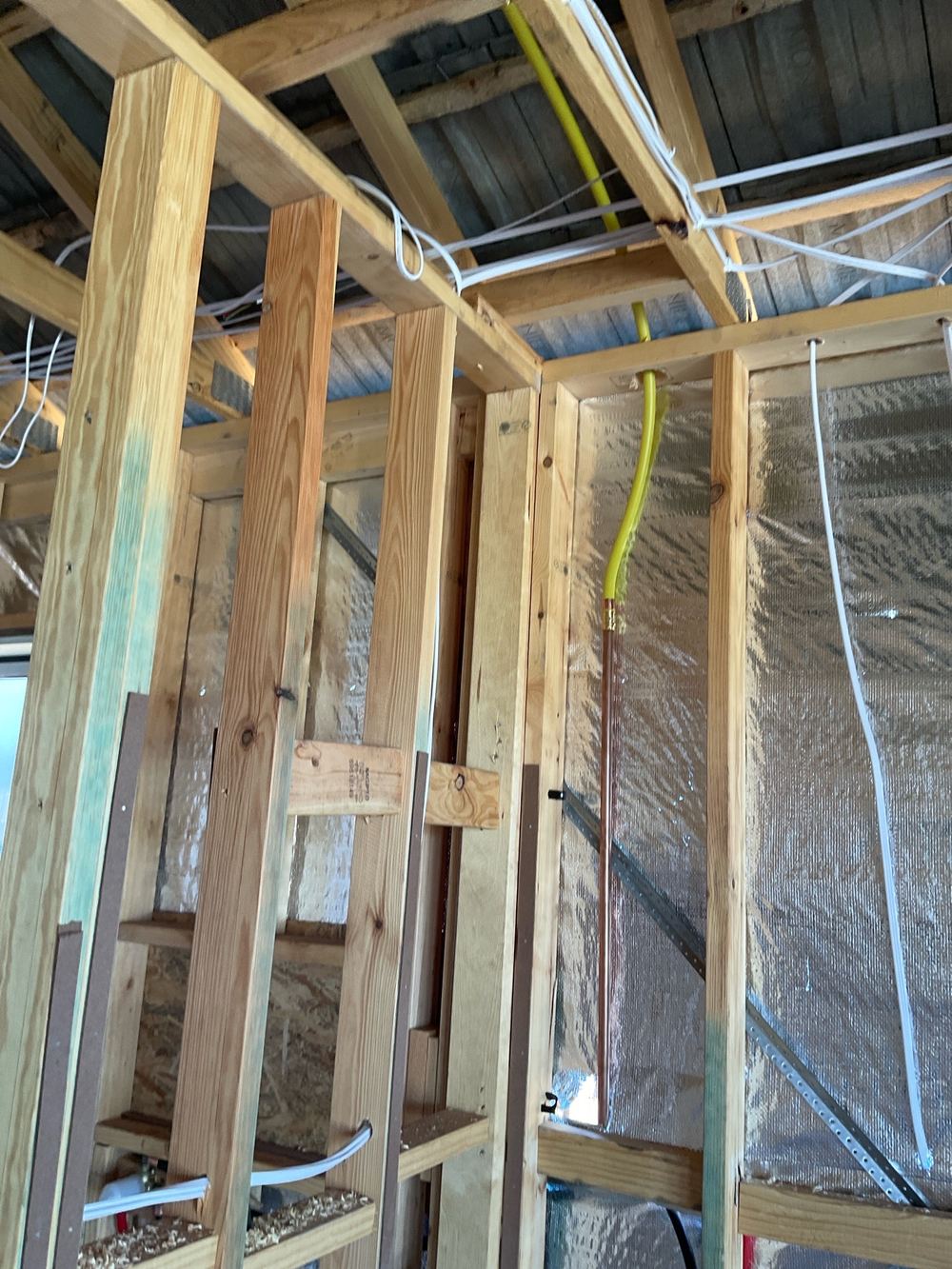 Pipe ends not secured to noggings, so outlets can move once walls are lined, Aintree, Deanside